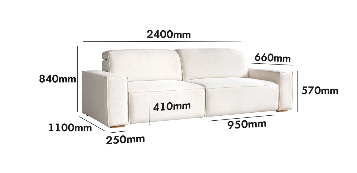 Minimalist Chenille Velvet Fabric Electric Recliner 3 Seater Sofa Bed STRING Size Chart