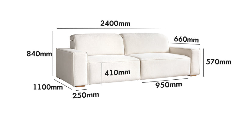 Minimalist Chenille Velvet Fabric Electric Recliner 3 Seater Sofa Bed STRING Size Chart