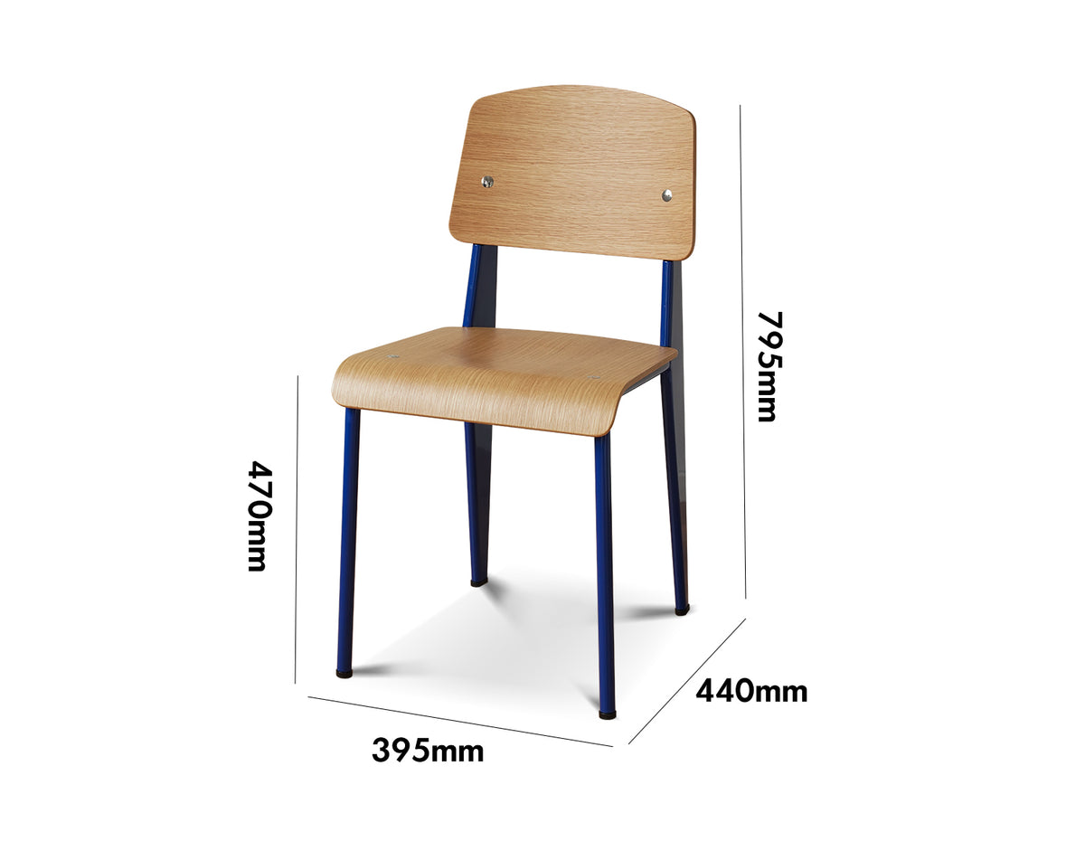 Bauhaus Plywood Dining Chair STANDARD Size Chart