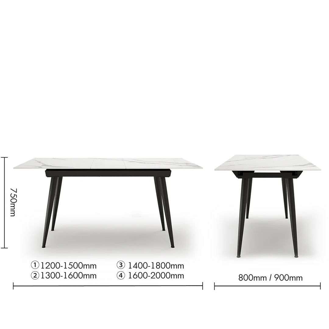 Modern Extendable Sintered Stone Dining Table NIEVE