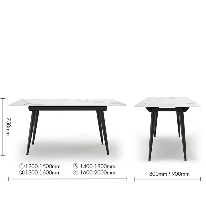 Modern Extendable Sintered Stone Dining Table NIEVE