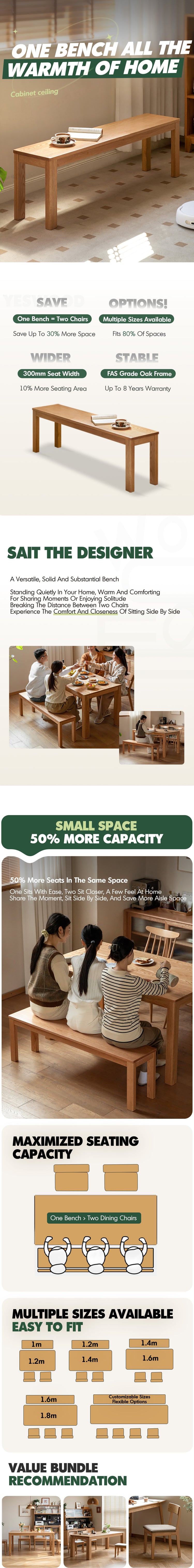 Scandinavian Wood Dining Bench BRICO Good to Know Preview-1