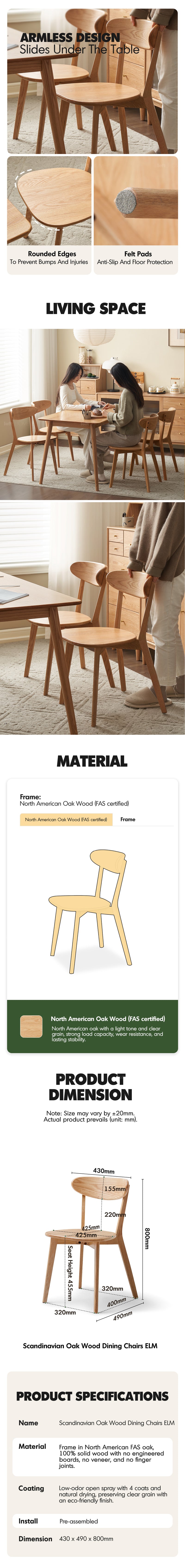 Scandinavian Oak Wood Dining Chairs ELM Good to Know - 4