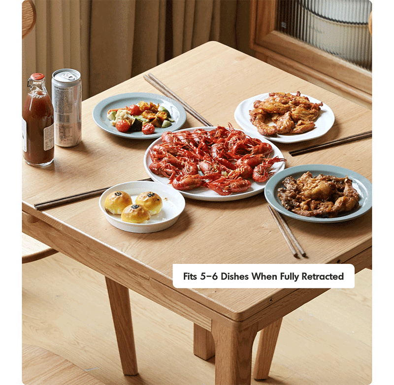 Scandinavian Oak Wood Extendable Dining Table EXTENDRA Good to Know - 6