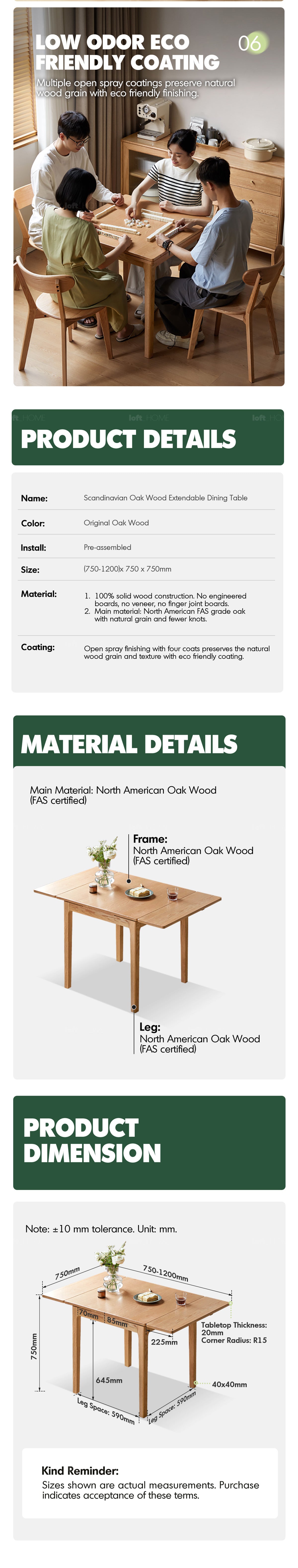 Scandinavian Oak Wood Extendable Dining Table EXTENDRA Good to Know - 9