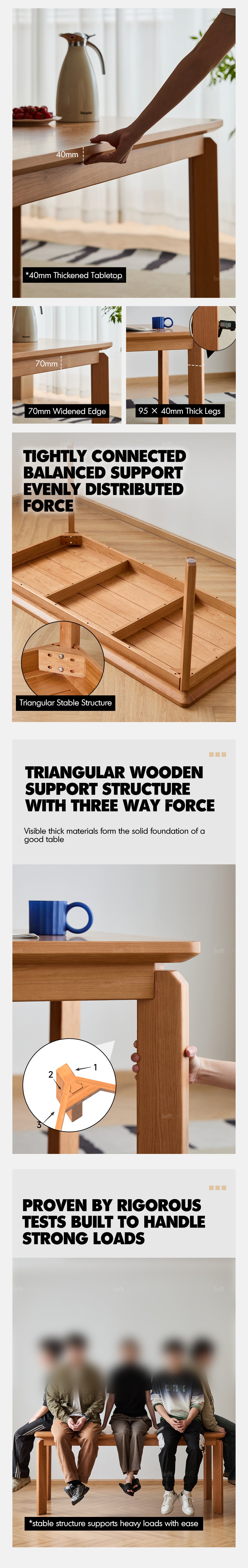 Scandinavian Cherry Wood Dining Table SQUARE Good to Know - 4