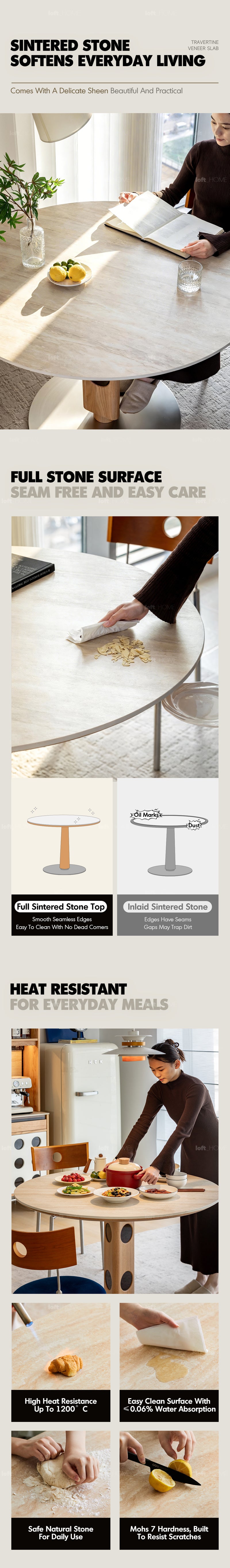 Scandinavian Oak Wood Sintered Stone Round Dining Table TIMELESS Good to Know - 3
