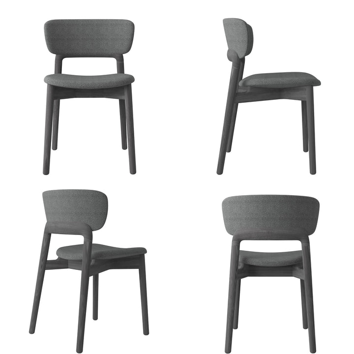 Minimalist Fabric Dining Chair WOOD BLACK Conceptual
