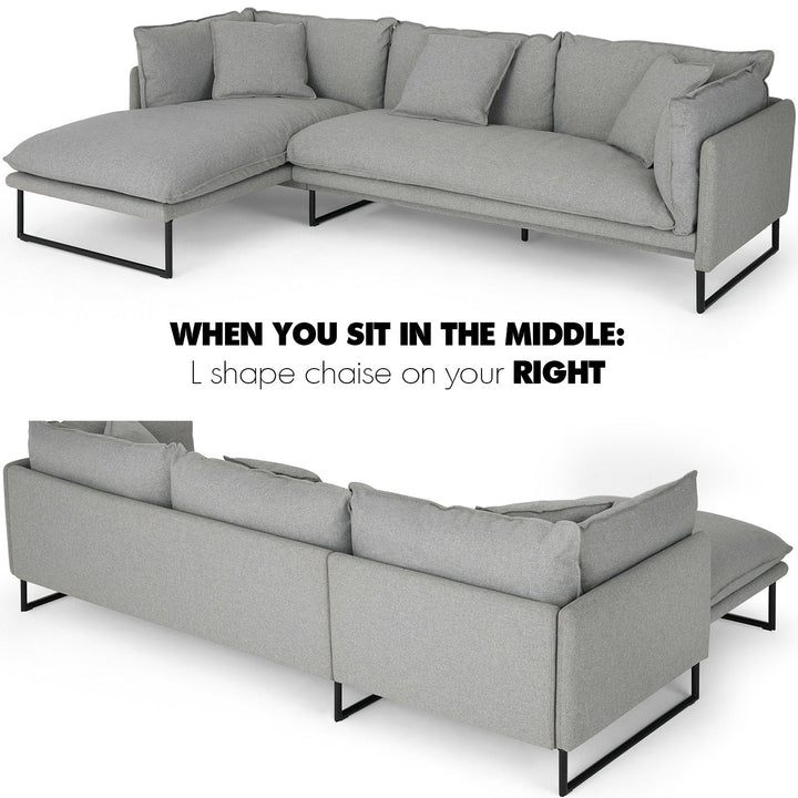 Modern Fabric L Shape Sofa MALINI 3+L Still Life