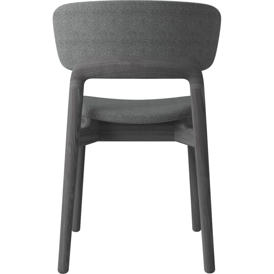 Minimalist Fabric Dining Chair WOOD BLACK Panoramic