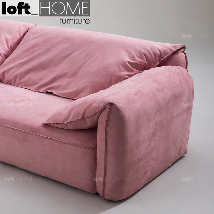 (Fast Delivery) Minimalist Suede Fabric 3 Seater Sofa CASABLANCA Still Life
