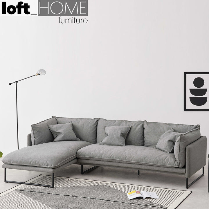 (Fast Delivery) Modern Fabric L Shape Sofa MALINI 3+L Close-up