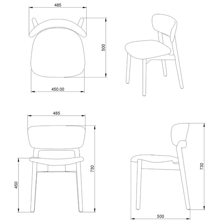 Minimalist fabric dining chair wood black size charts.