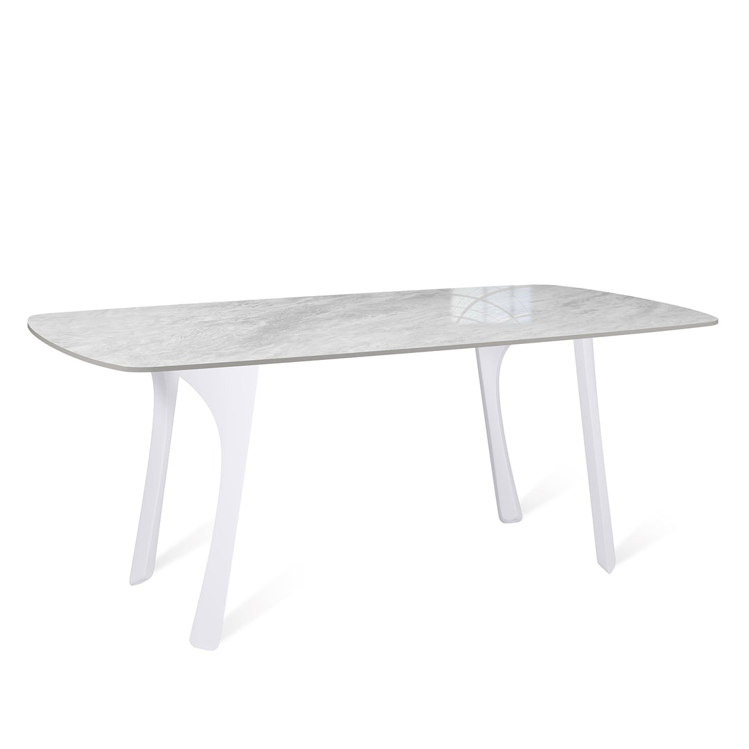 (Fast Delivery) Modern Sintered Stone Dining Table FLY WHITE Situational