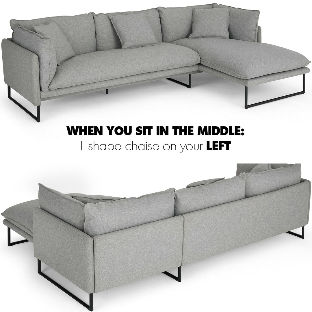 Modern Fabric L Shape Sofa MALINI 3+L Life Style