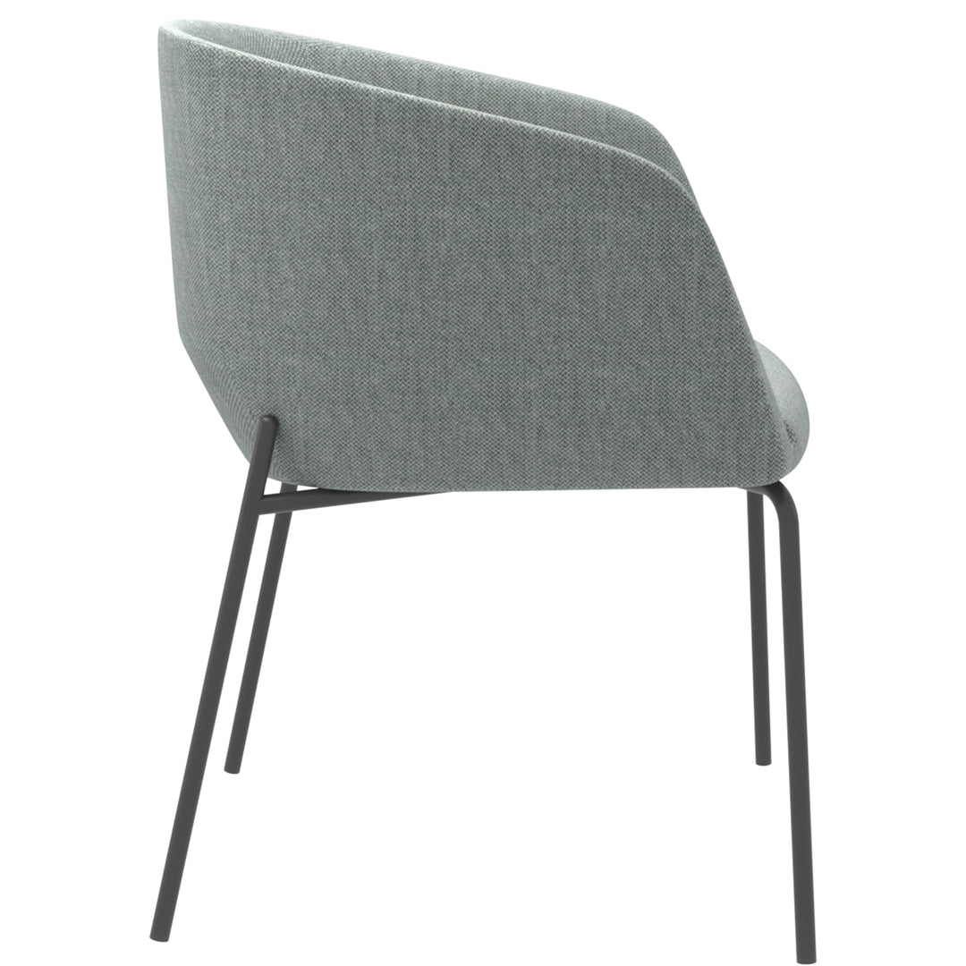Minimalist Metal Fabric Dining Chair SLICING Close-up