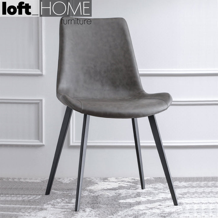 (Fast Delivery) Modern Leather Dining Chair METAL MAN N1 Detail 1