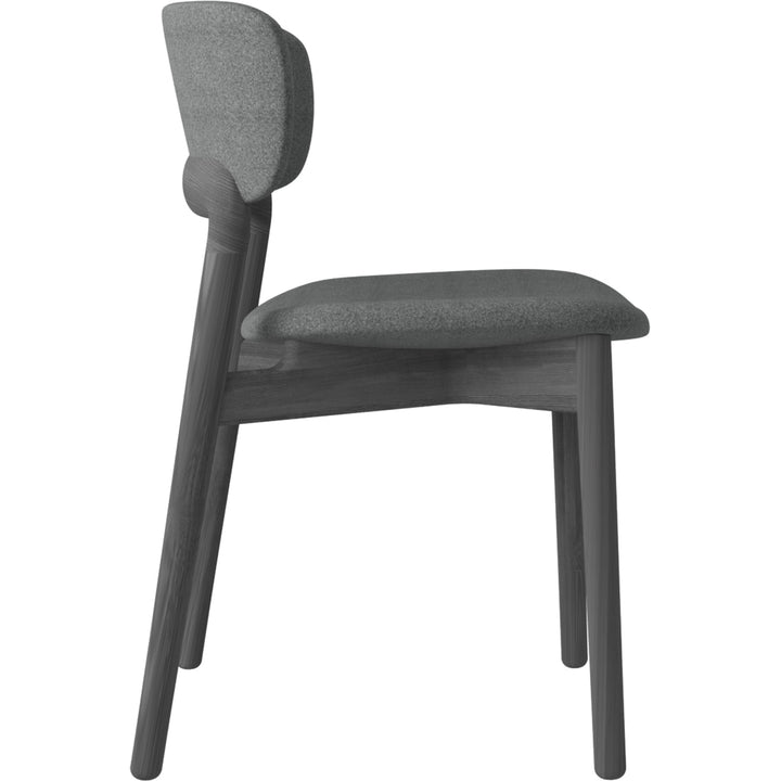 Minimalist Fabric Dining Chair WOOD BLACK Detail