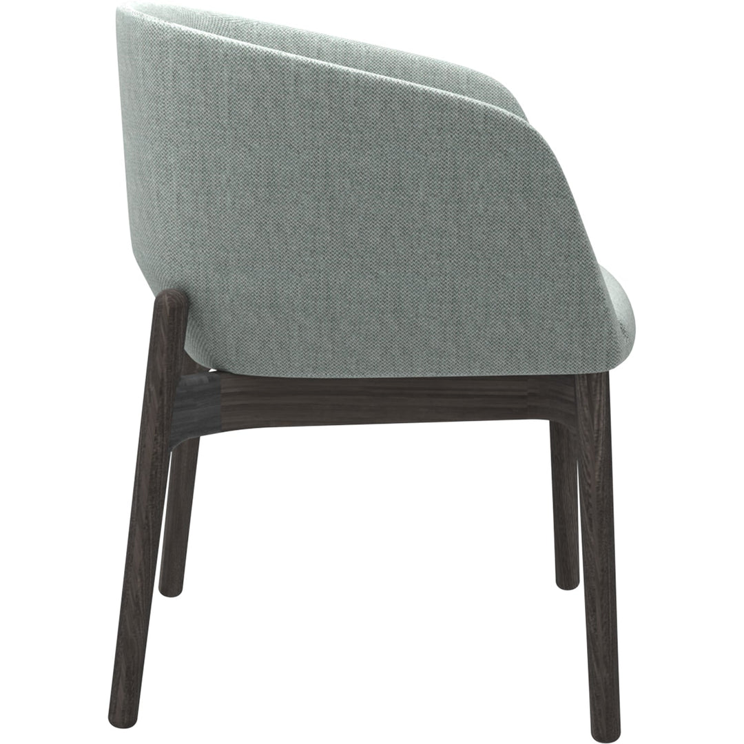 Minimalist Wood Fabric Dining Chair SLICING Detail