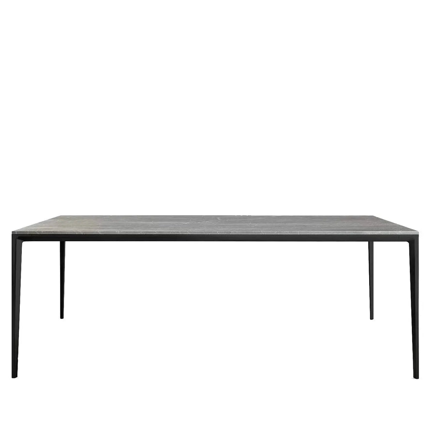 (Fast Delivery) Modern Sintered Stone Dining Table LONG ISLAND BLACK White Background