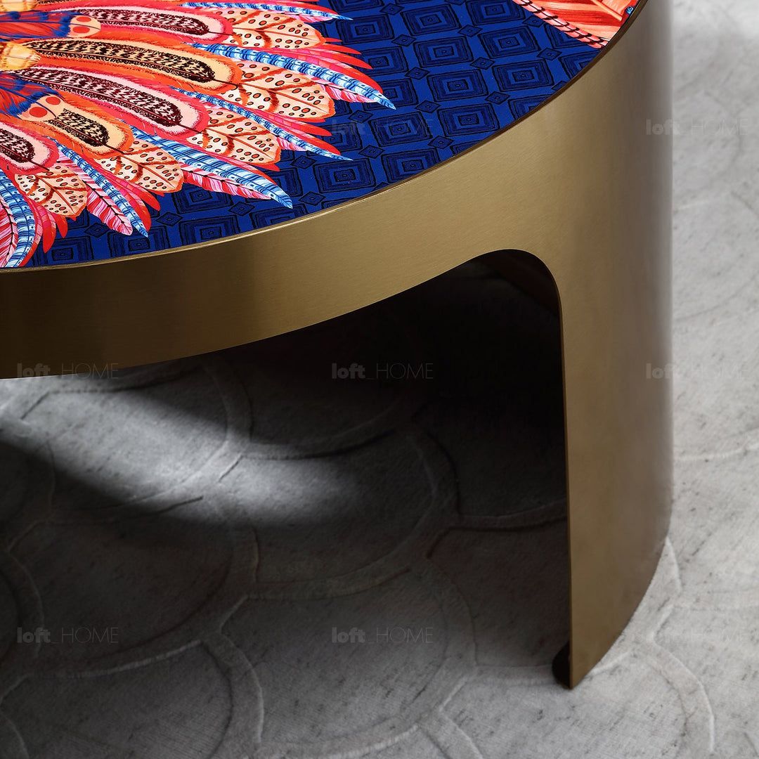 Eclectic steel coffee table butterfly in details.