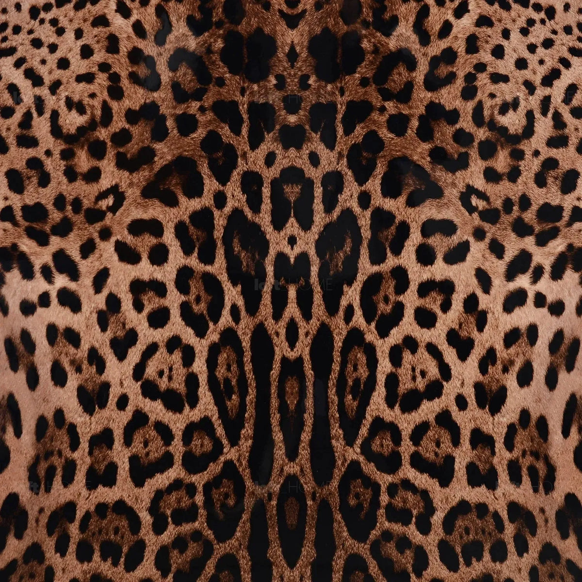 Eclectic wood coffee table leopard in still life.