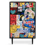 Eclectic Wood Drawer Cabinet ABSTRACT L