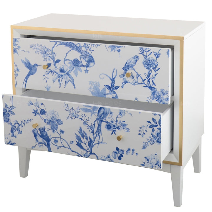 Eclectic Wood Drawer Cabinet DELFT BLUE