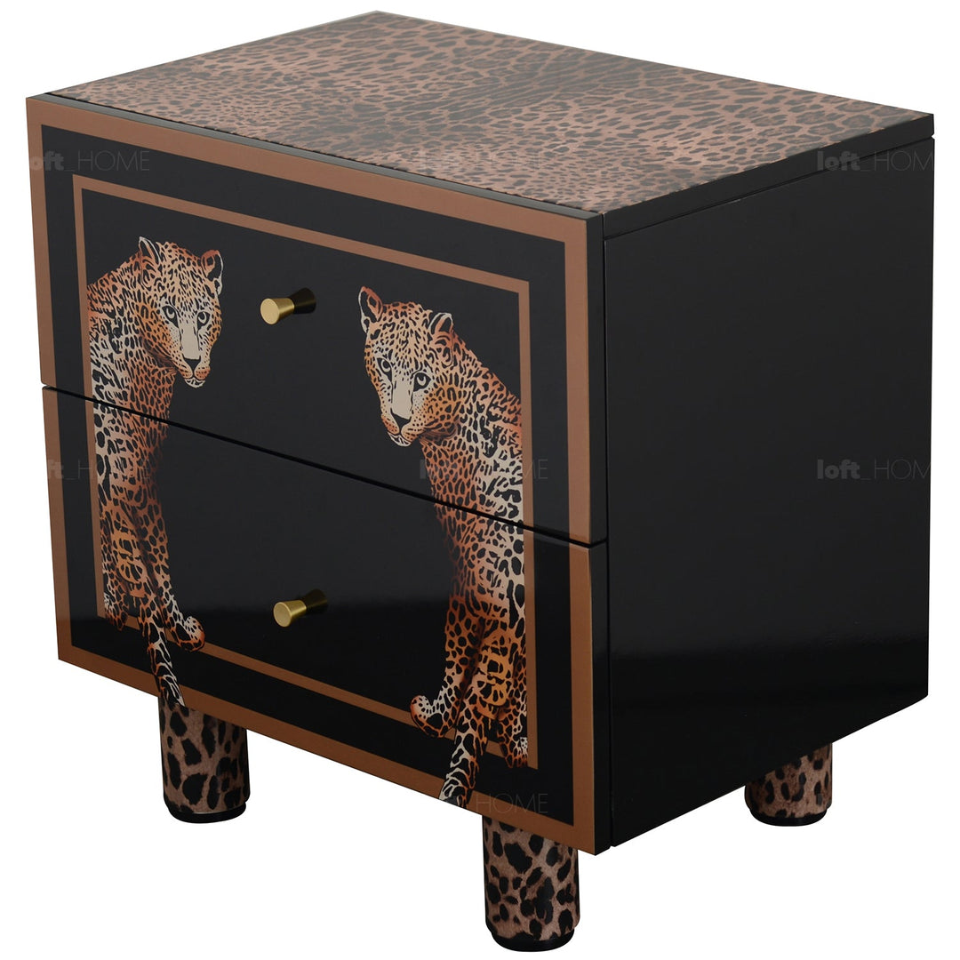 Eclectic Wood Drawer Cabinet Low LEOPARD