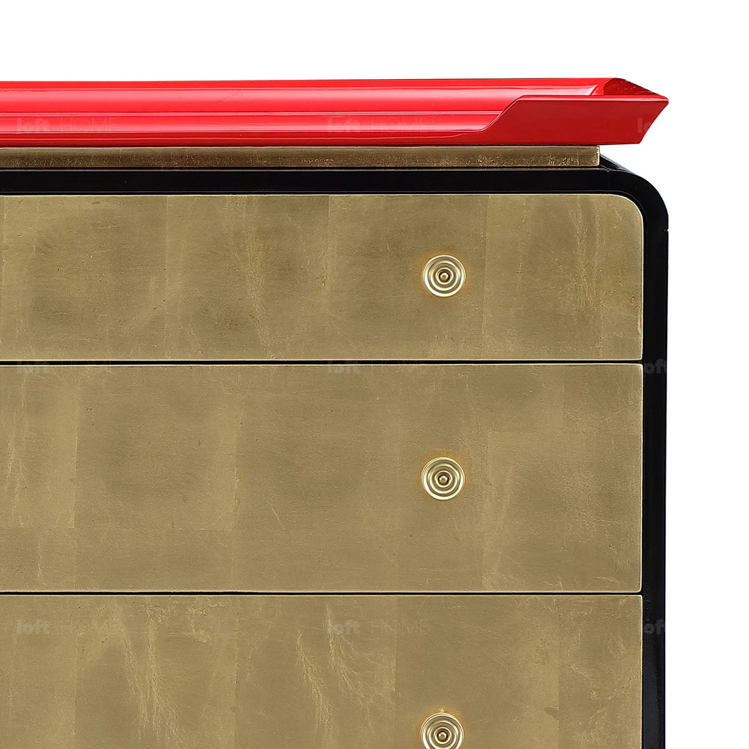 Eclectic wood drawer cabinet noirgold detail 10.