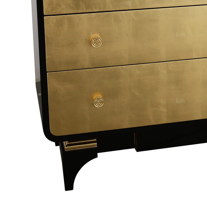 Eclectic wood drawer cabinet noirgold conceptual design.