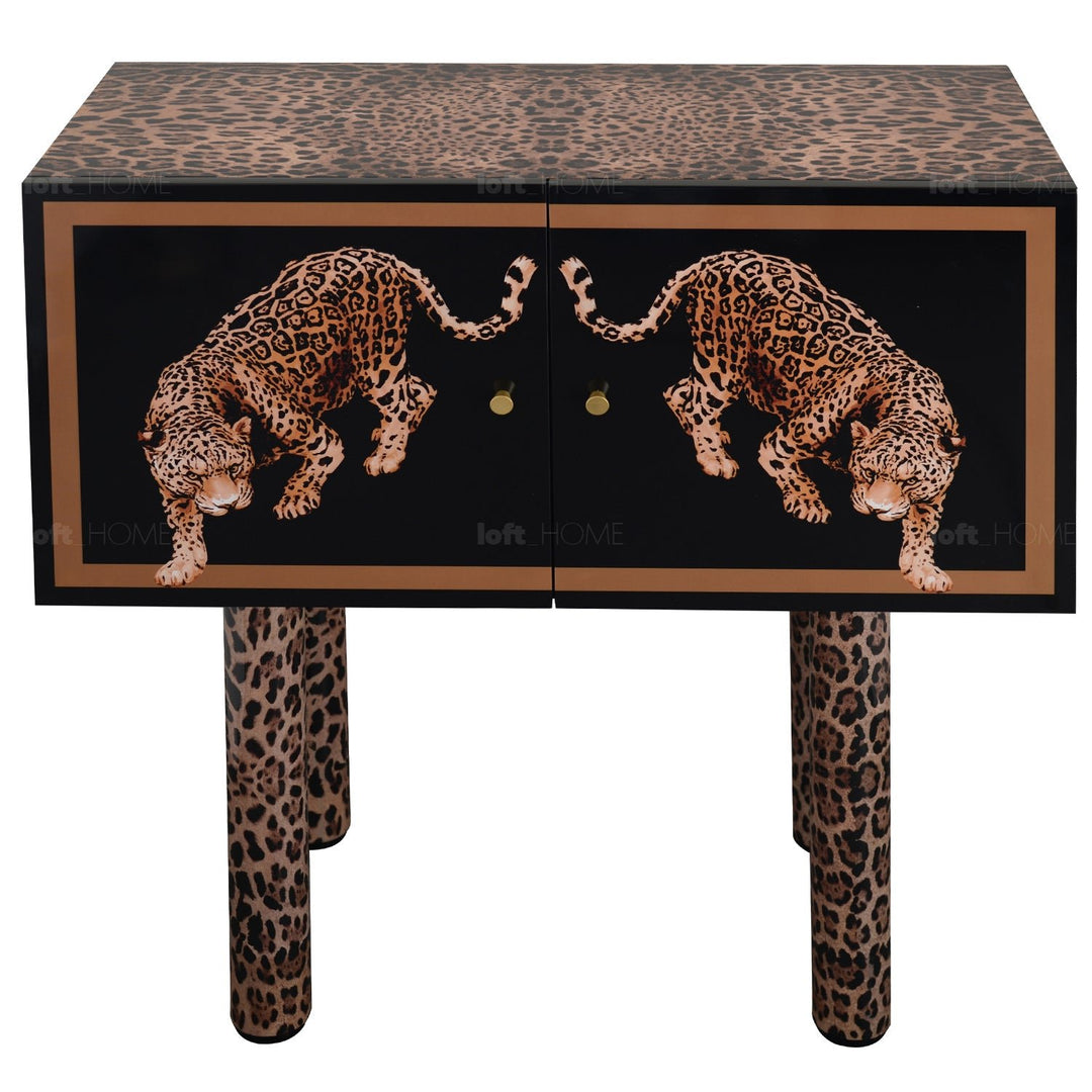 Eclectic Wood Storage Cabinet High LEOPARD