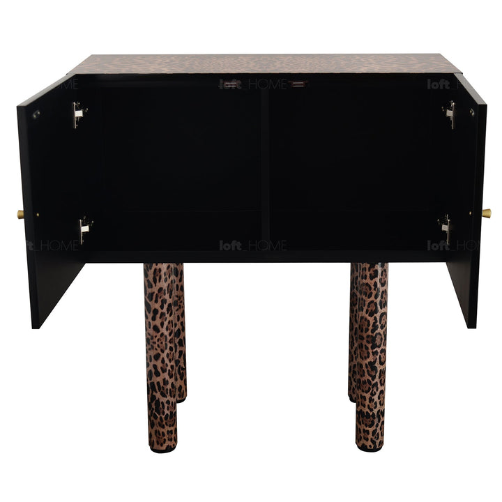 Eclectic Wood Storage Cabinet High LEOPARD