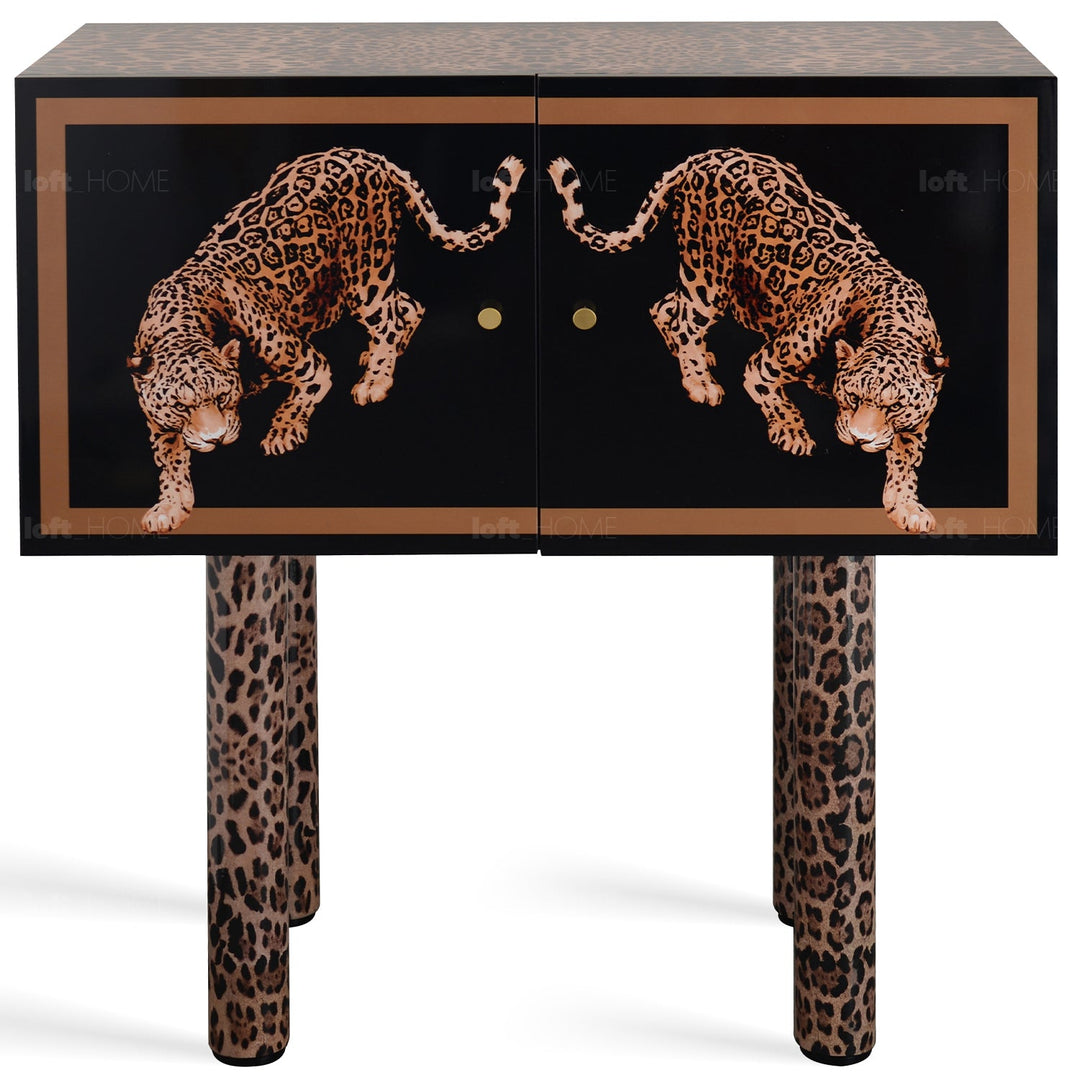 Eclectic Wood Storage Cabinet High LEOPARD