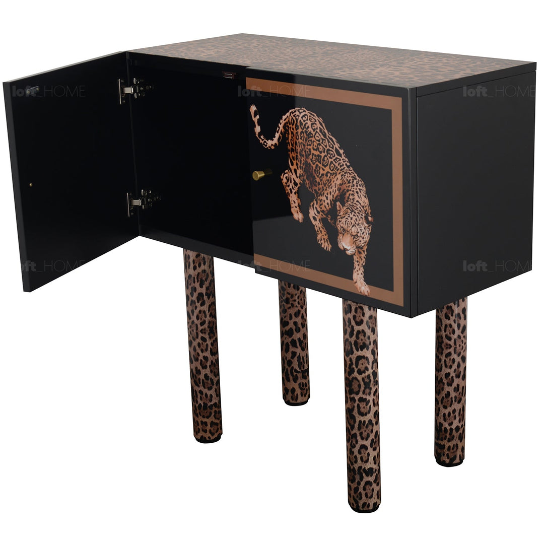 Eclectic Wood Storage Cabinet High LEOPARD