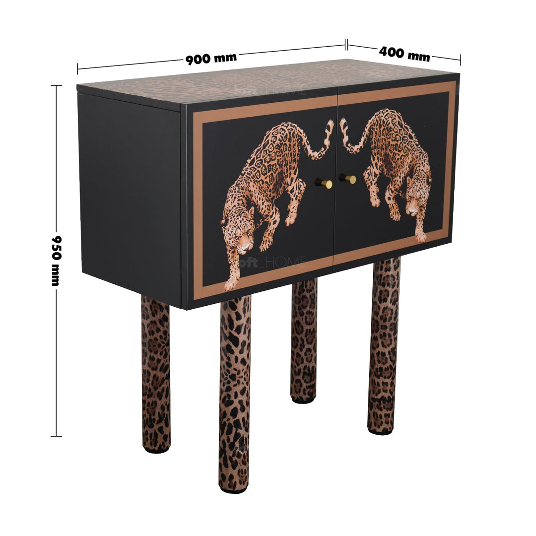 Eclectic Wood Storage Cabinet High LEOPARD