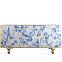 Eclectic Wood Storage Cabinet Low DELFT BLUE