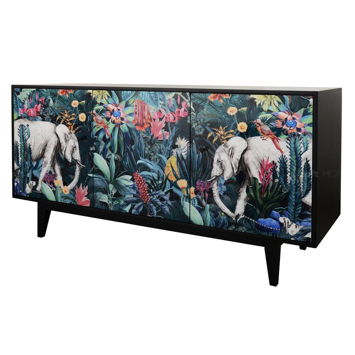 Eclectic Wood Storage Cabinet Low JUNGLE