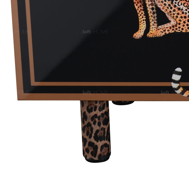 Eclectic Wood Storage Cabinet Low LEOPARD