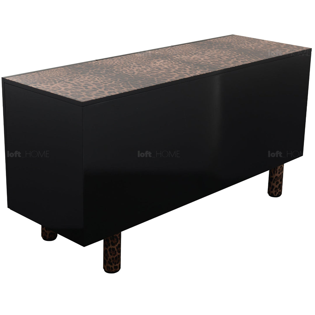 Eclectic Wood Storage Cabinet Low LEOPARD