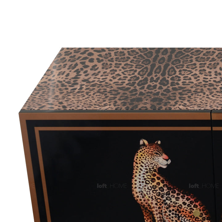 Eclectic Wood Storage Cabinet Low LEOPARD