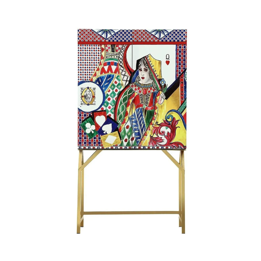 Eclectic wood storage cabinet royaldeal queen in panoramic view.