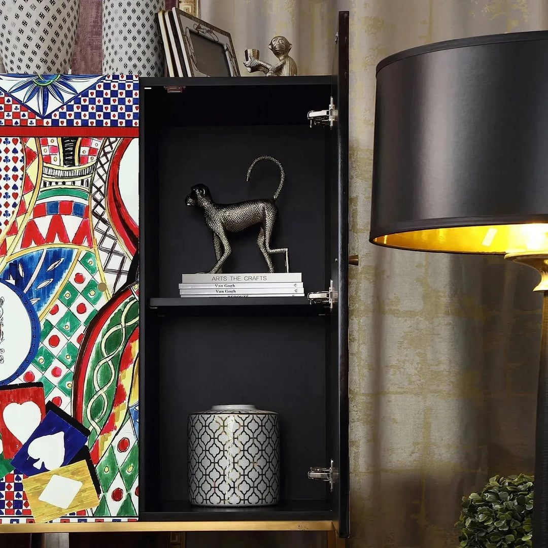 Eclectic wood storage cabinet royaldeal queen in close up details.
