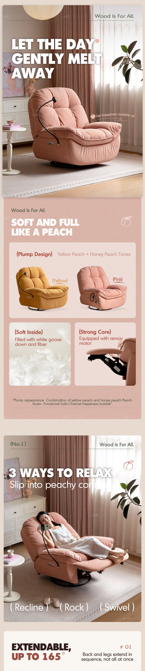 Cream Cat Scratch Resistant Fabric Electric Recliner 1 Seater Sofa With Phone Holder NESTA Good to Know Preview-1