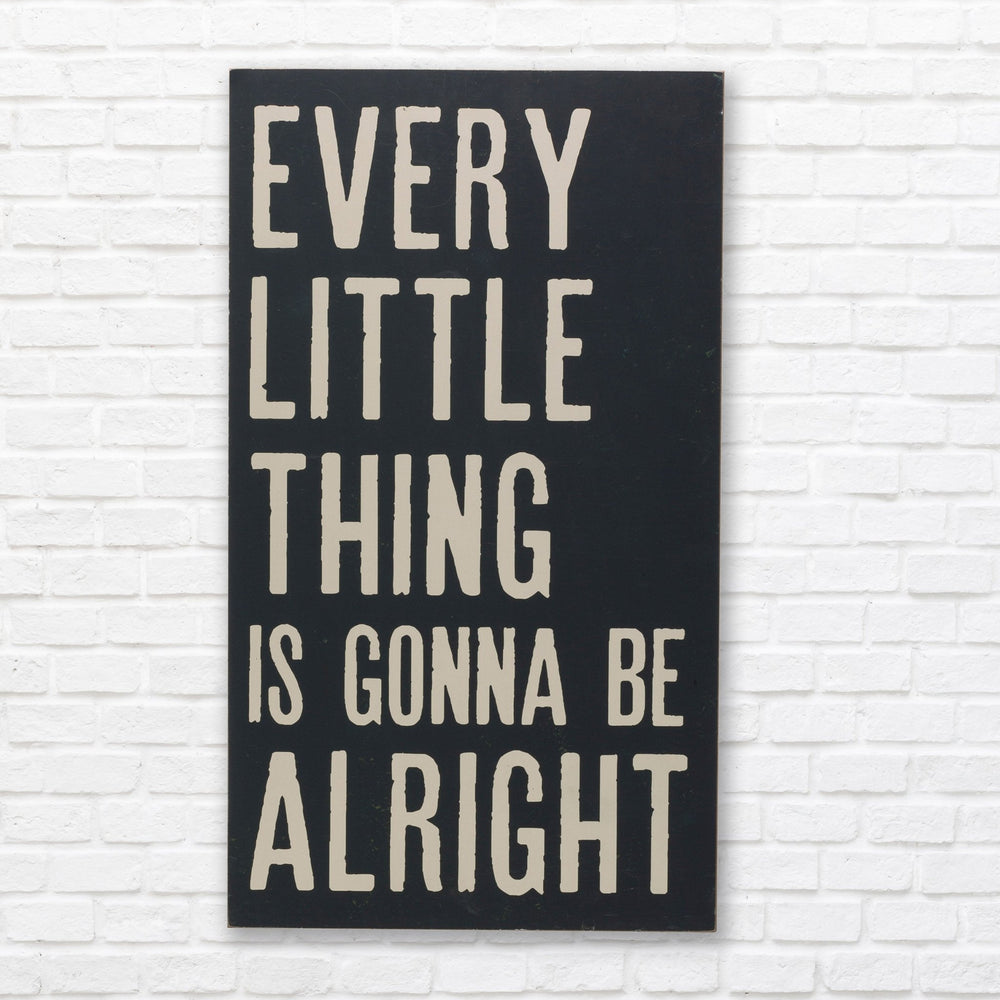 "every little thing is gonna be alright" wood wall art primary product view.