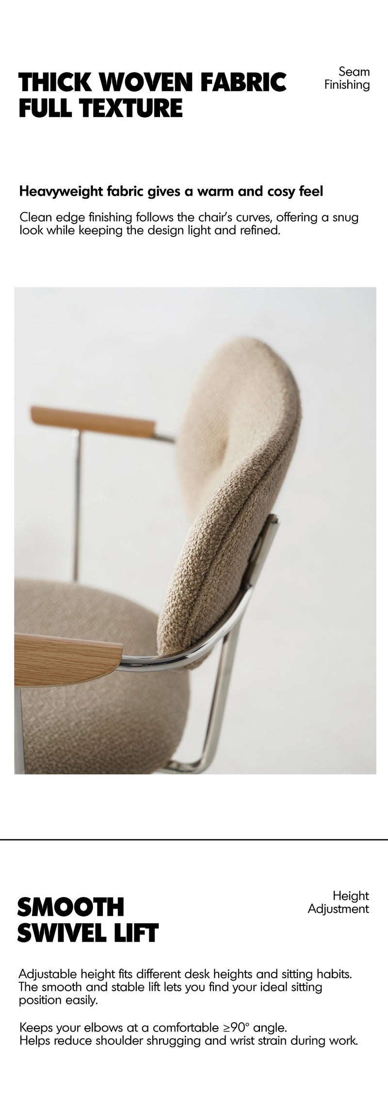 Bauhaus Boucle Fabric Study Chair AODO Good to Know - 4