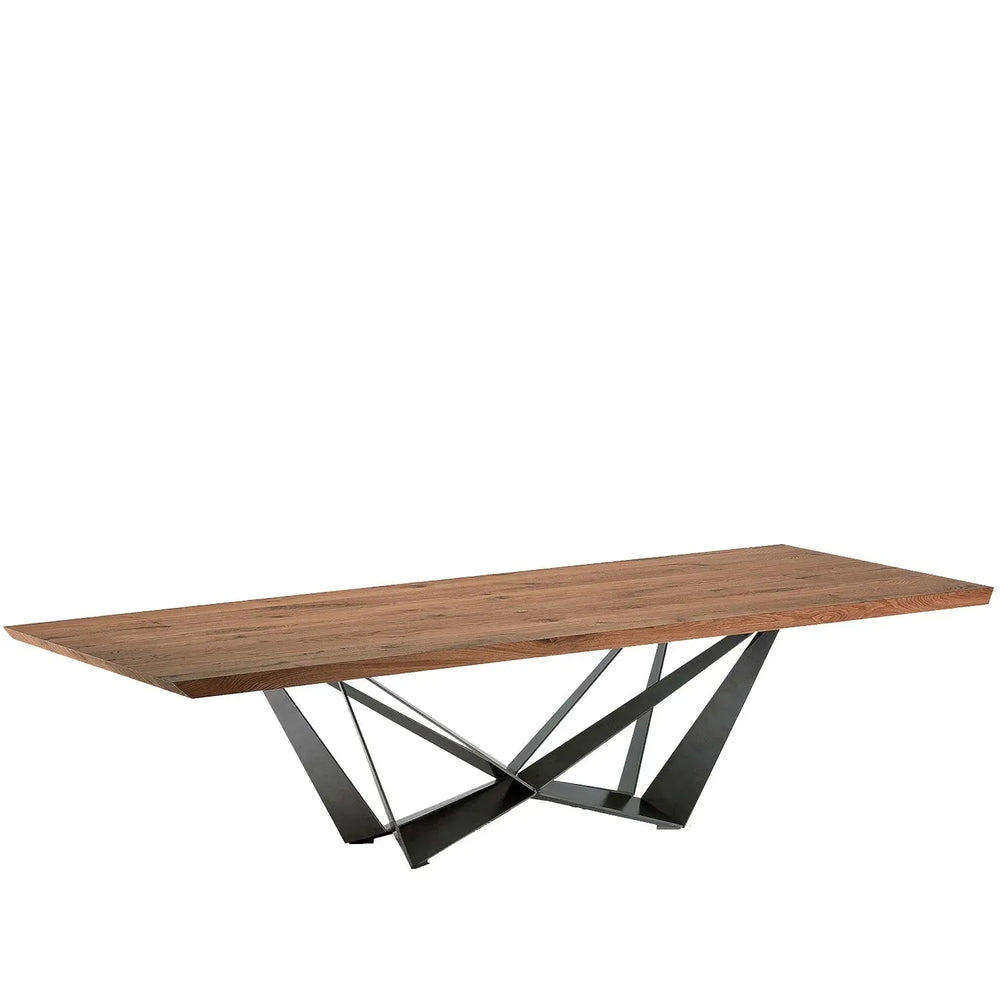 Industrial Pine Wood Dining Table SKORPIO White Background