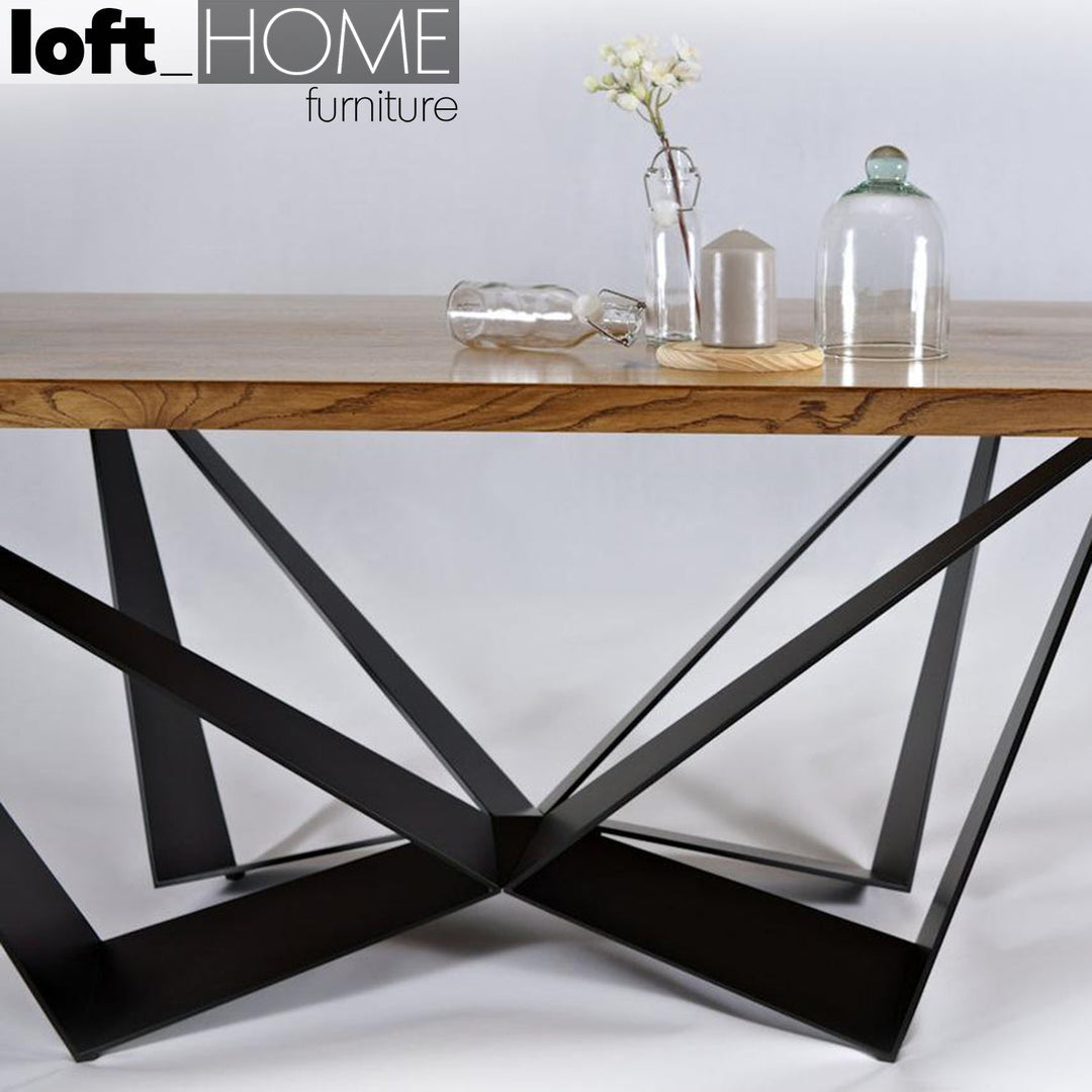 Industrial Pine Wood Dining Table SKORPIO Layered