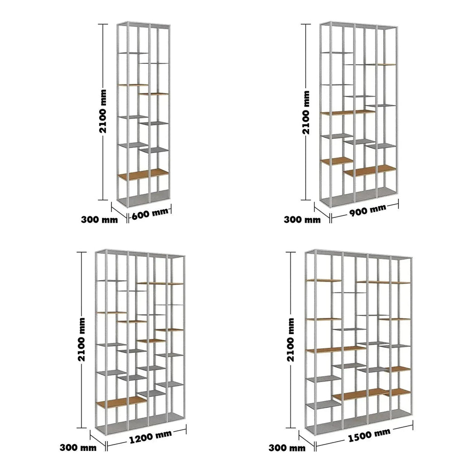 Industrial Pine Wood Display Shelf COZY Size Chart