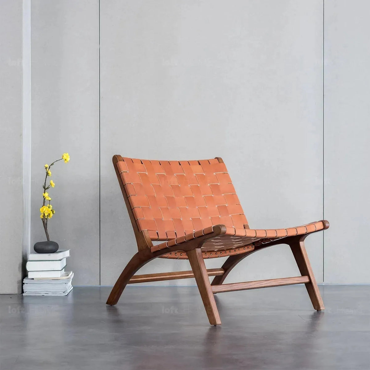Japandi Leather 1 Seater Sofa TANNER Color Variant